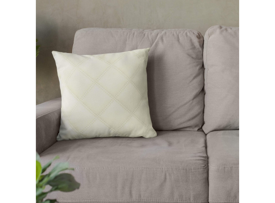 Povlak na polštář VELVET SONIC DIAMOND 43x43 cm - ecru