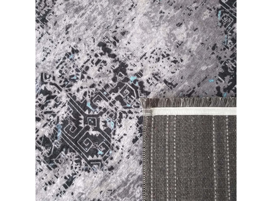 Kusový koberec EFES Pattern - tmavě šedý/šedý