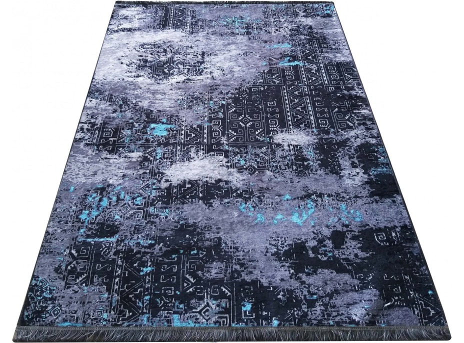 Kusový koberec EFES Pattern - tmavě šedý/šedý