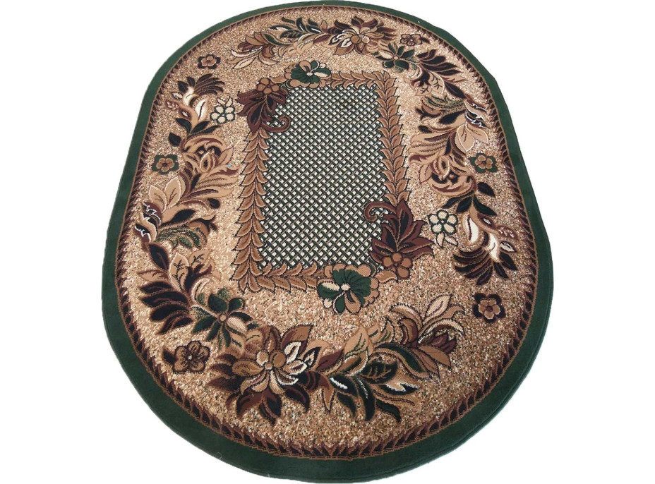 Kusový oválný koberec ALPHA Flower - zelený