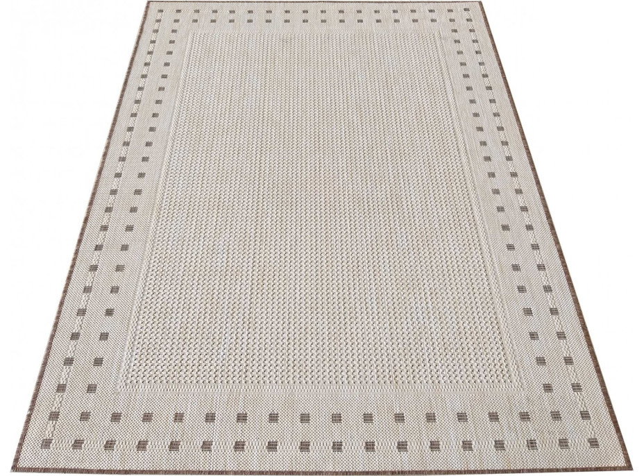 Oboustranný koberec NEEDLE Dots - hnědý