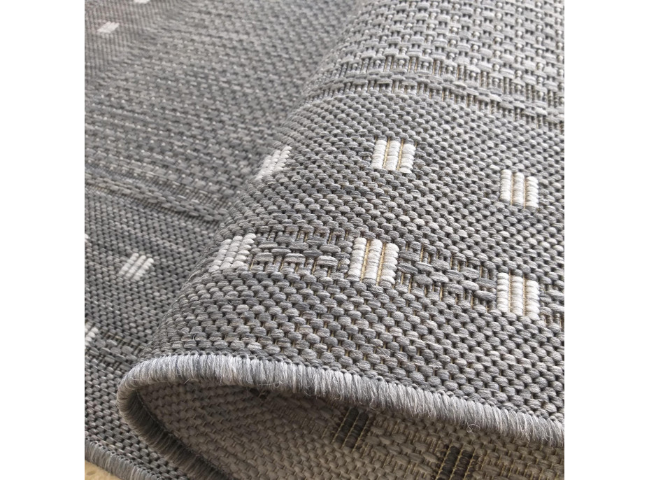 Oboustranný koberec NEEDLE Dots - šedý