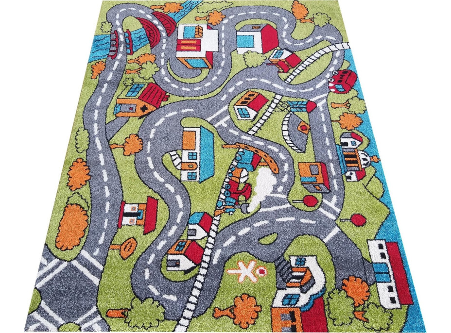 Dětský koberec Městečko - šedý