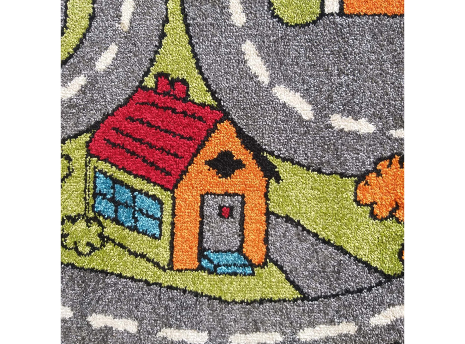 Dětský koberec Městečko - šedý