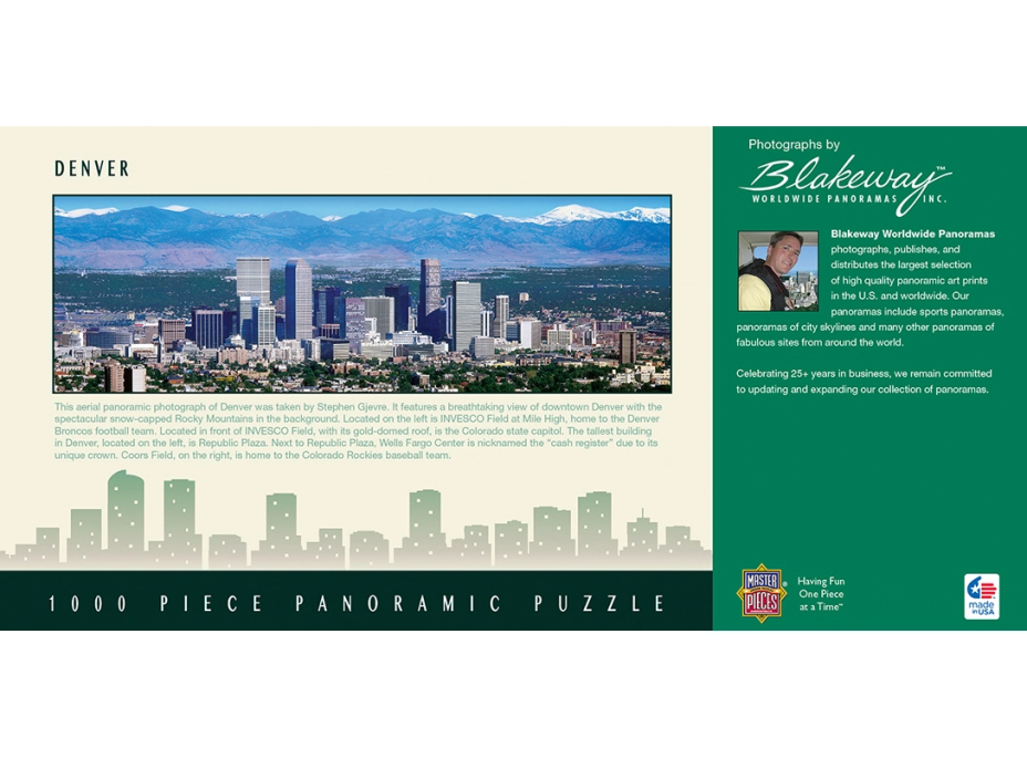 MASTERPIECES Panoramatické puzzle Denver, Colorado 1000 dílků