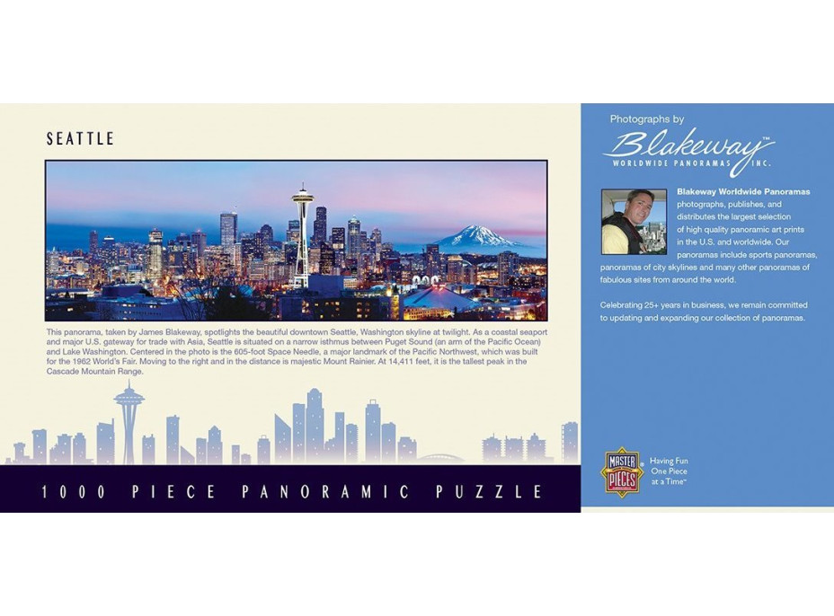 MASTERPIECES Panoramatické puzzle Seattle 1000 dílků