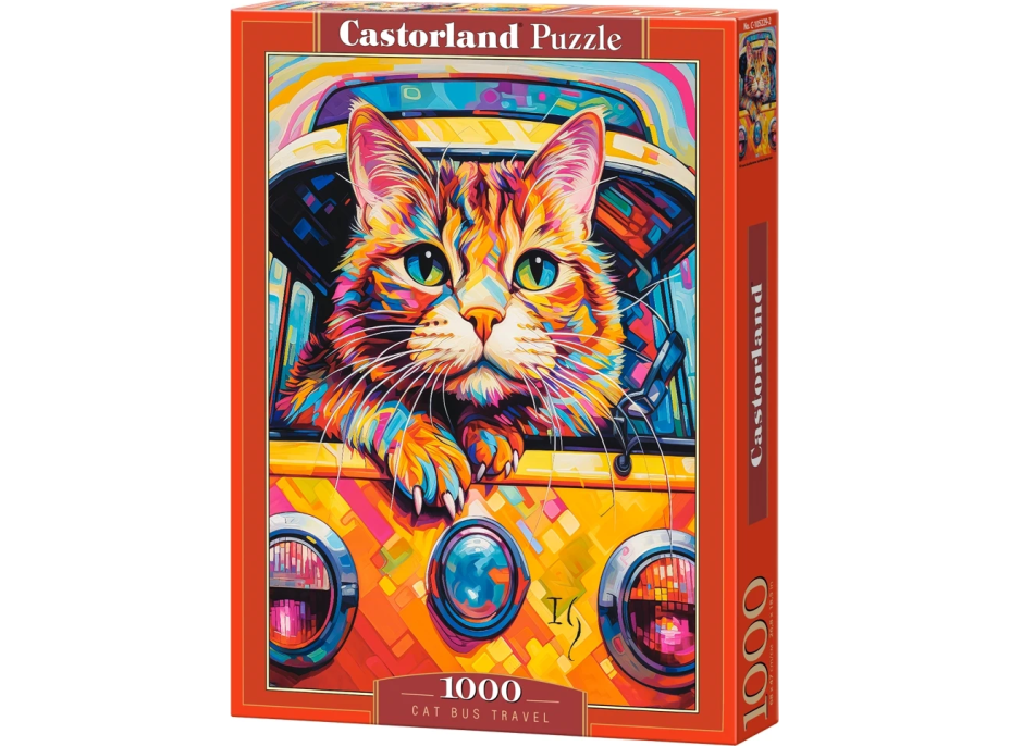 CASTORLAND Puzzle Kočičí cestování busem 1000 dílků