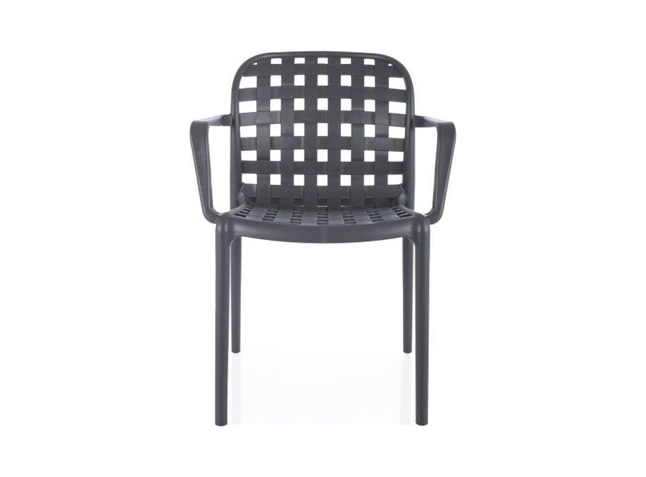 Zahradní plastová židle s područkami STRIP II - šedá