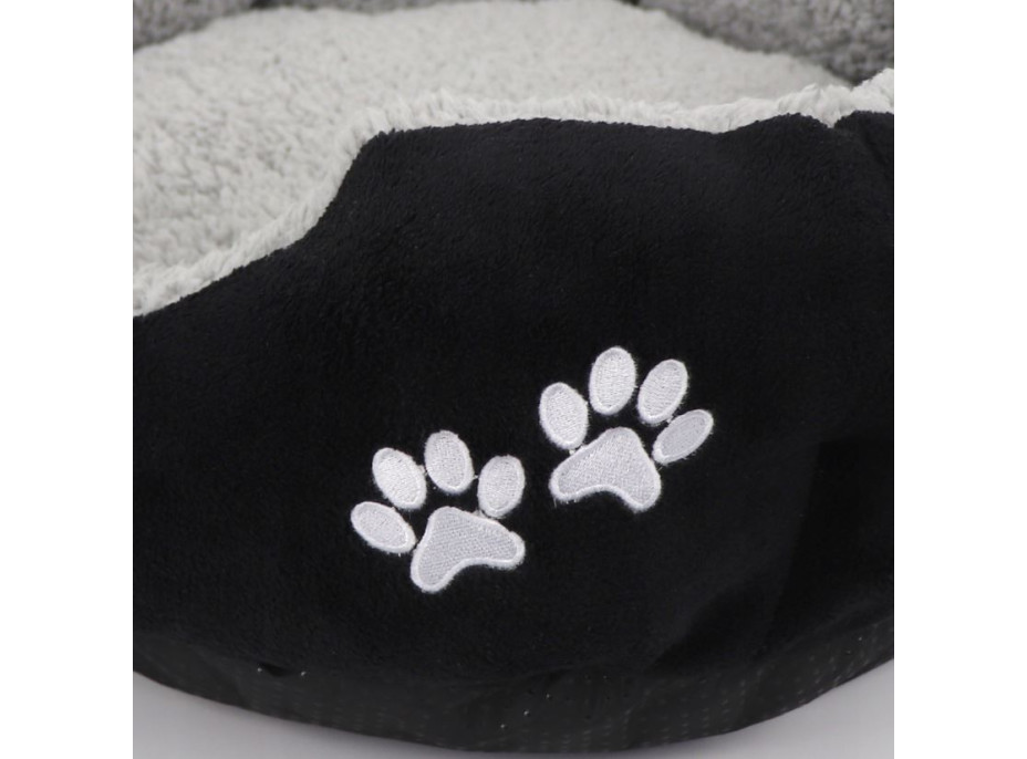Pelíšek pro psa SNOOZY XL 80 cm - šedý/černý