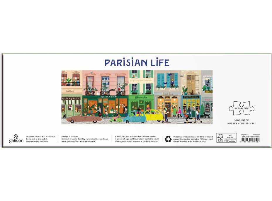 GALISON Panoramatické puzzle Pařížský život 1000 dílků