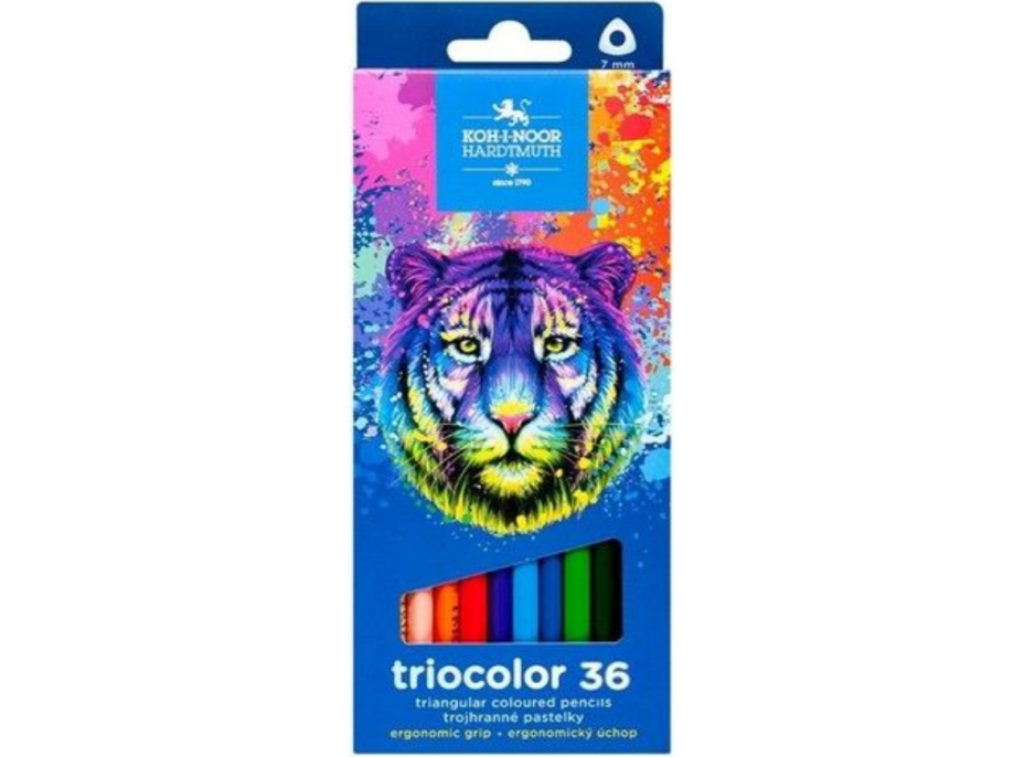 KOH-I-NOOR Trojhranné pastelky Triocolor 36 ks Tygr