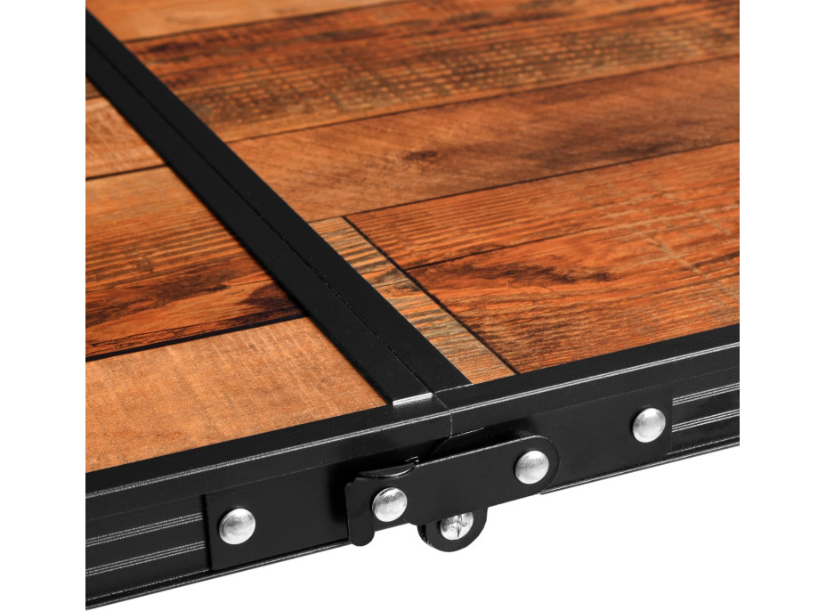 Sestava kempingového nábytku 1+4 TRAMP 120x60 cm - černá/dekor dřeva