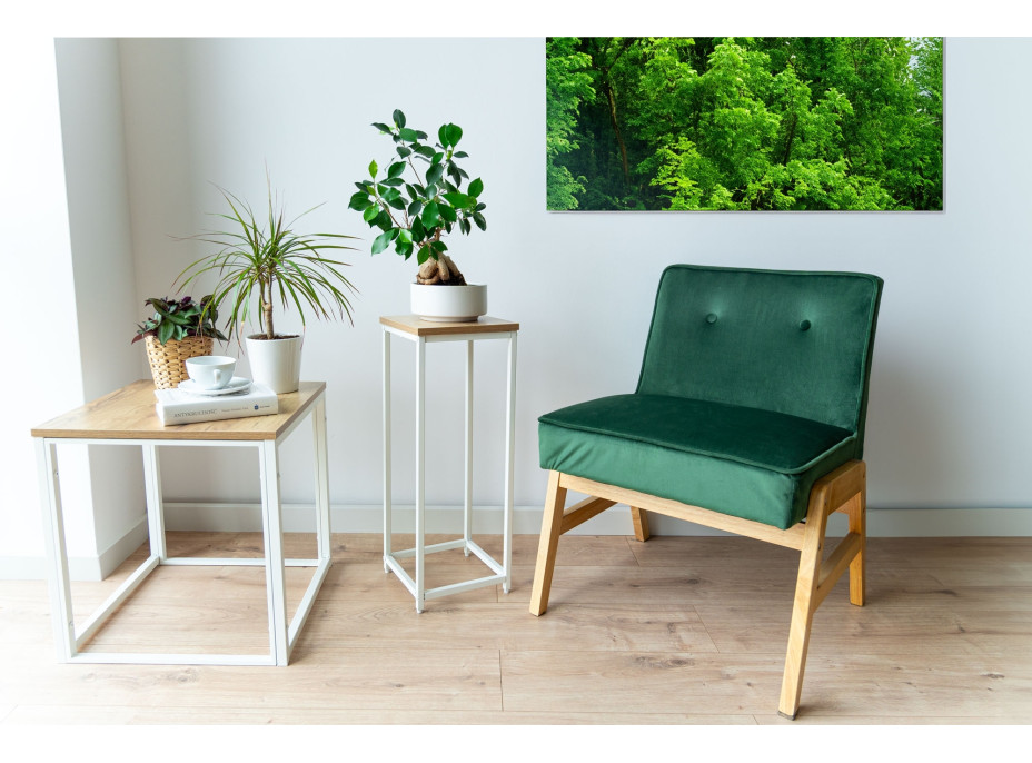 Stojan na květiny ARBEN 60 cm - dub craft/bílý