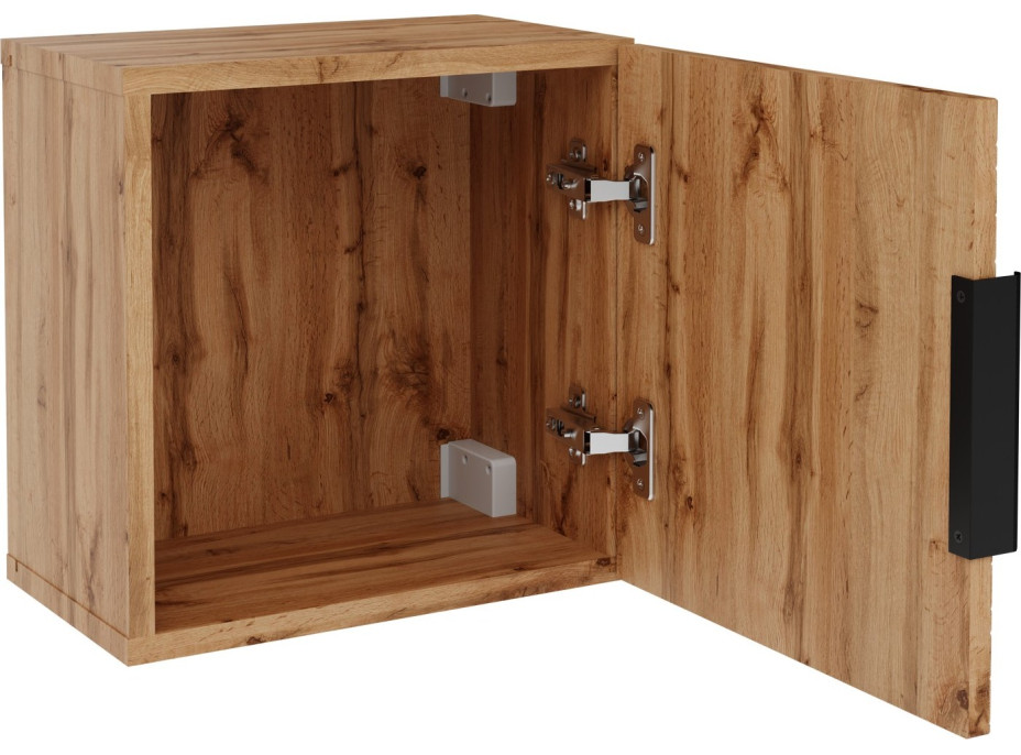 Koupelnová závěsná skříňka HEXA - dub wotan - nízká vrchní