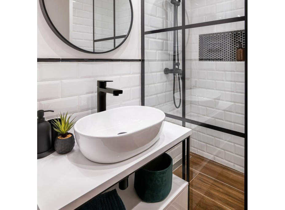 Umyvadlová baterie LENKA - vysoká - černá matná