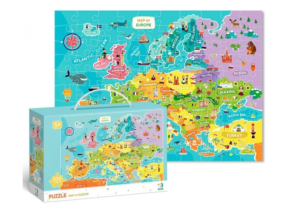 DODO Puzzle Mapa Evropy 100 dílků