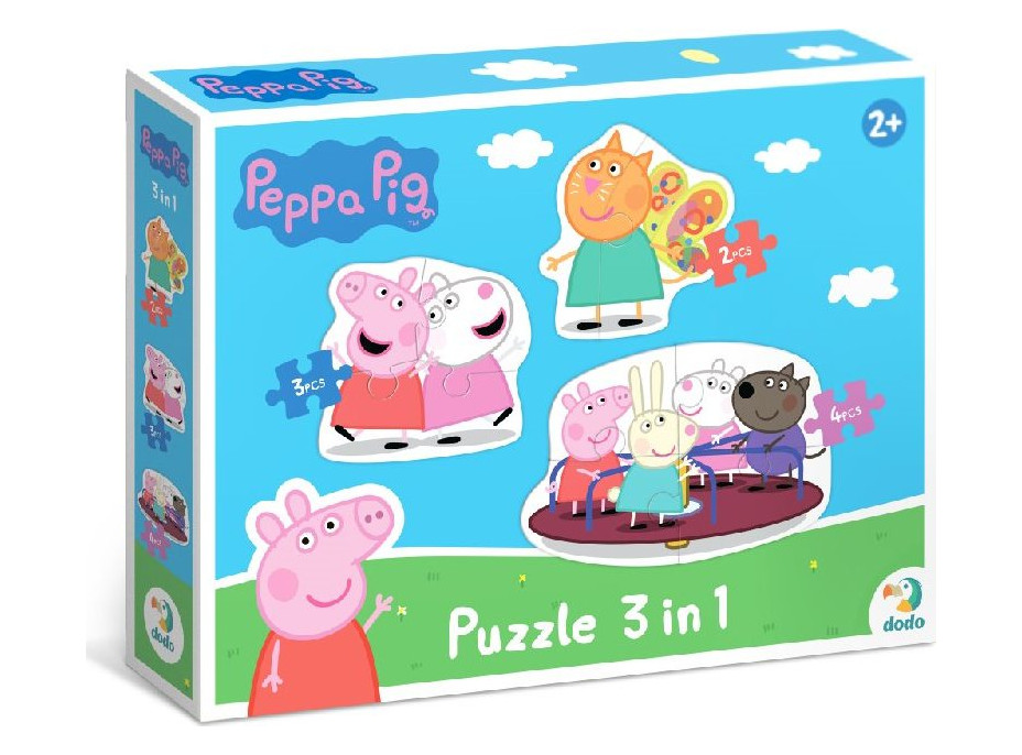 DODO Puzzle Prasátko Peppa: Kamarádi 3v1 (2,3,4 dílků)