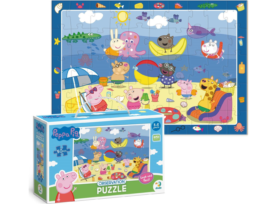 DODO Puzzle s hledáním obrázků Prasátko Peppa 50 dílků