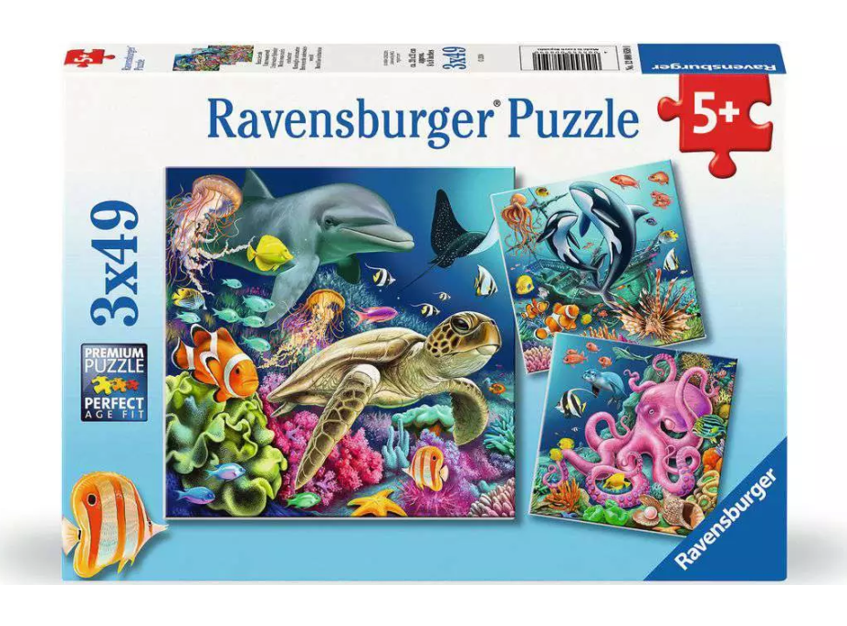 RAVENSBURGER Puzzle Život pod vodou 3x49 dílků