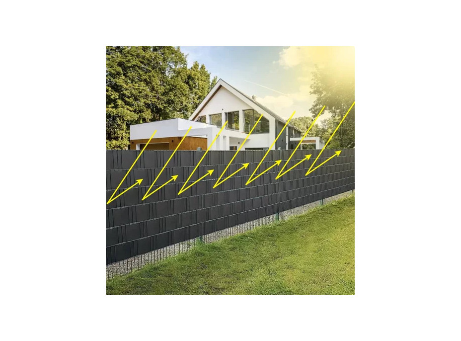 Stínící páska na plot 19 cm x 35 m - 450g/m2 - antracit