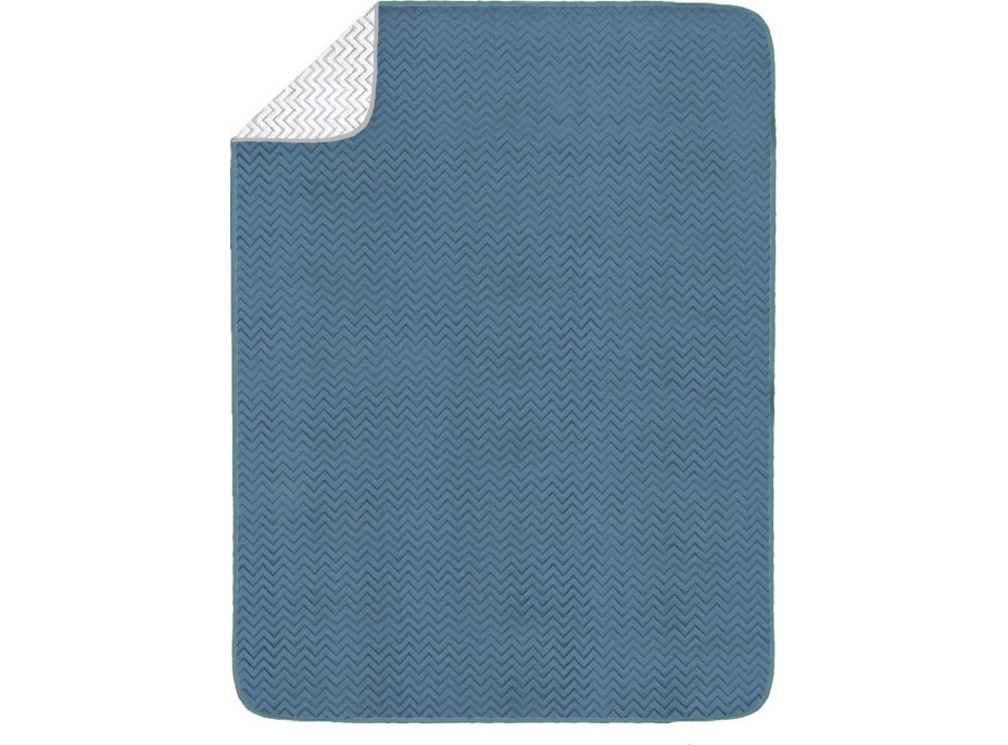 Oboustranný přehoz na postel MERINO 200x220 cm - krémový/modrý