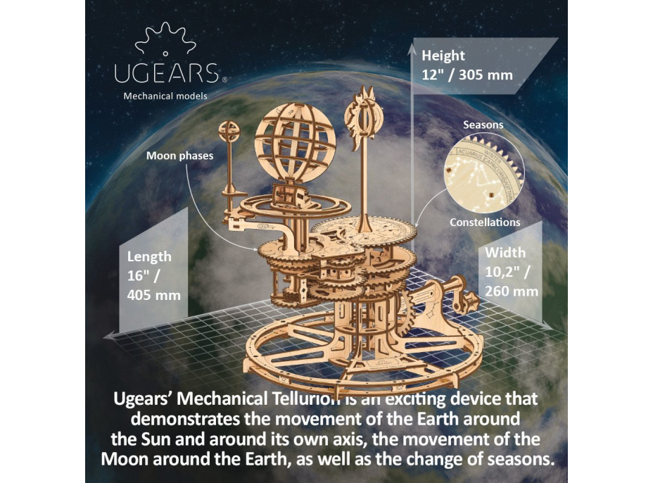 UGEARS 3D puzzle Tellurion 249 dílků