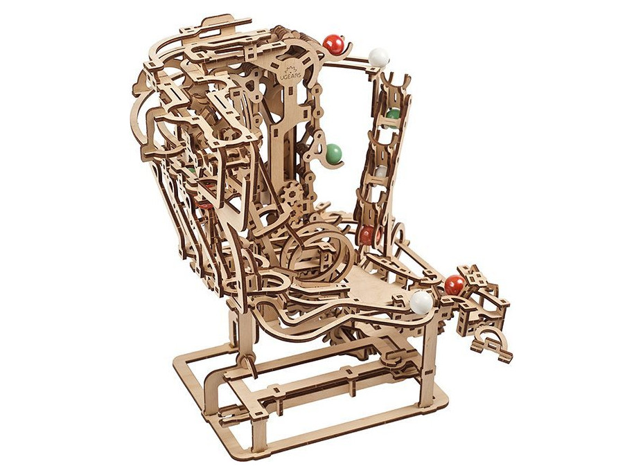 UGEARS 3D puzzle Kuličková dráha Marble Run: Chain Hoist 400 dílků