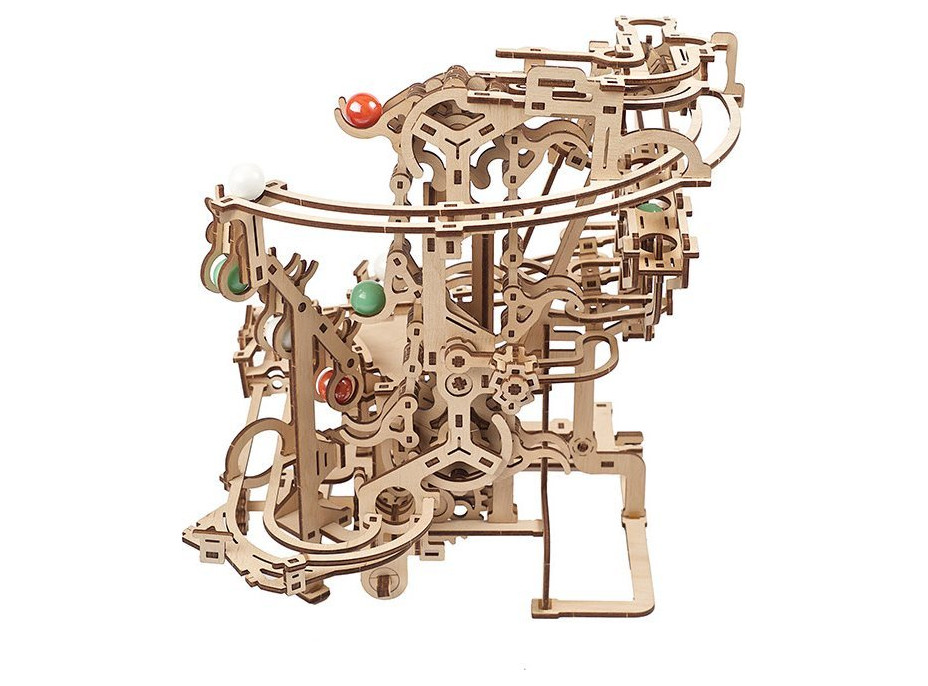 UGEARS 3D puzzle Kuličková dráha Marble Run: Chain Hoist 400 dílků