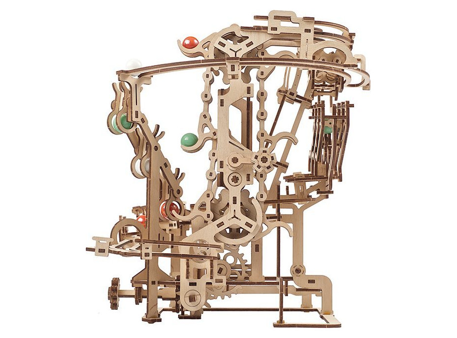 UGEARS 3D puzzle Kuličková dráha Marble Run: Chain Hoist 400 dílků