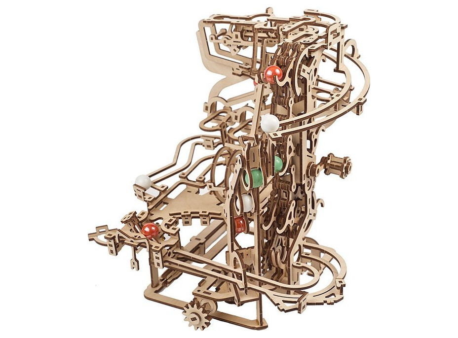 UGEARS 3D puzzle Kuličková dráha Marble Run: Chain Hoist 400 dílků