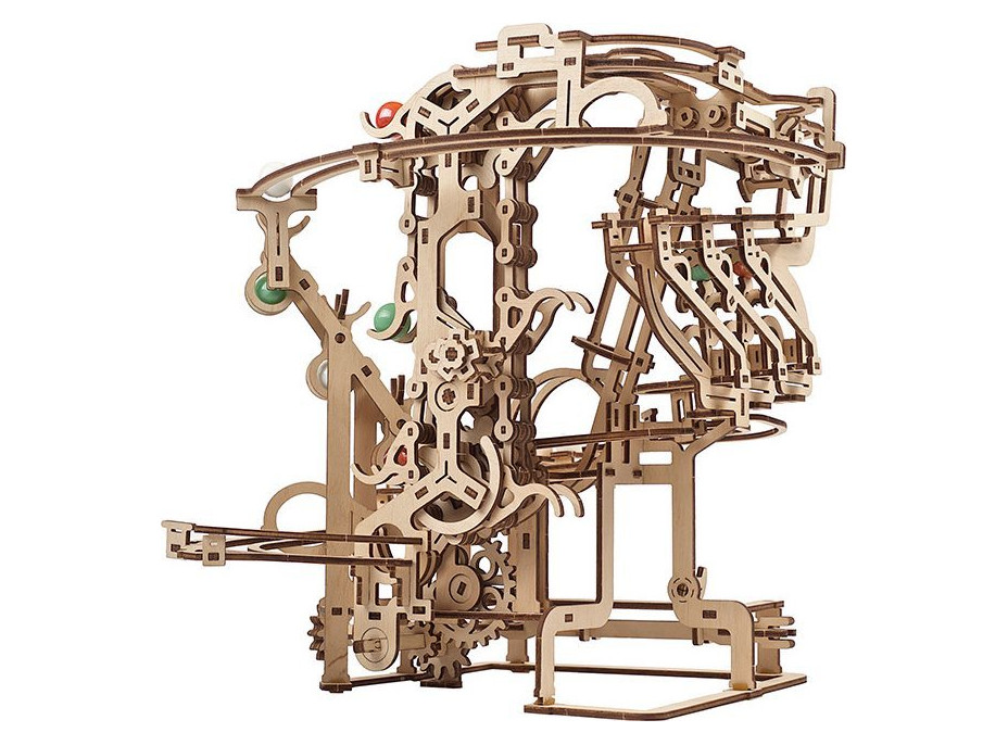 UGEARS 3D puzzle Kuličková dráha Marble Run: Chain Hoist 400 dílků