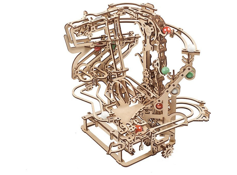 UGEARS 3D puzzle Kuličková dráha Marble Run: Chain Hoist 400 dílků