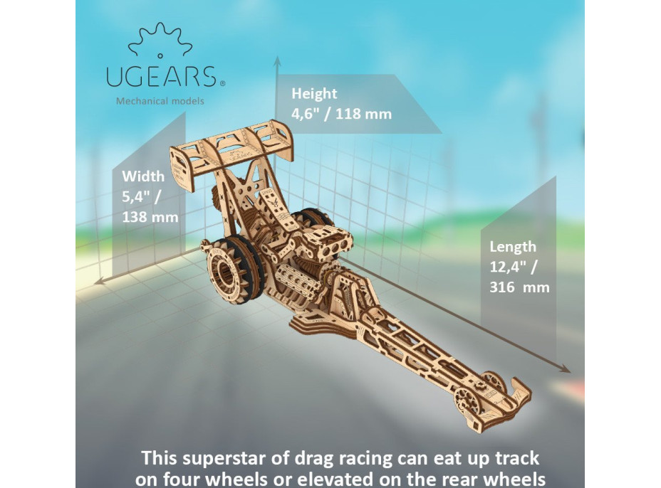 UGEARS 3D puzzle Top Fuel Dragster 321 dílků