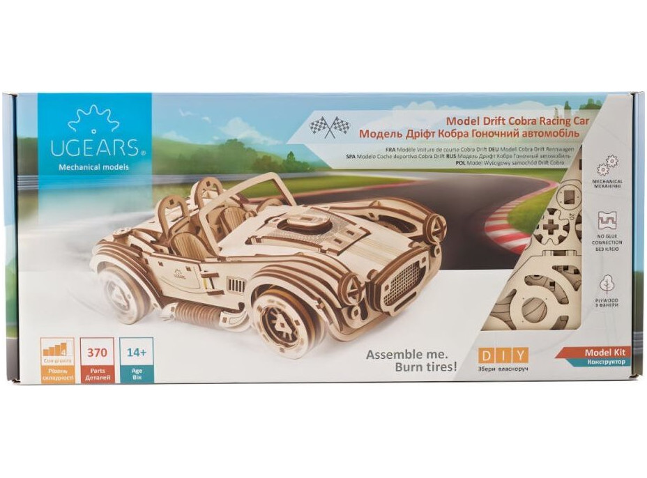 UGEARS 3D puzzle Závodní auto Drift Cobra 370 dílků