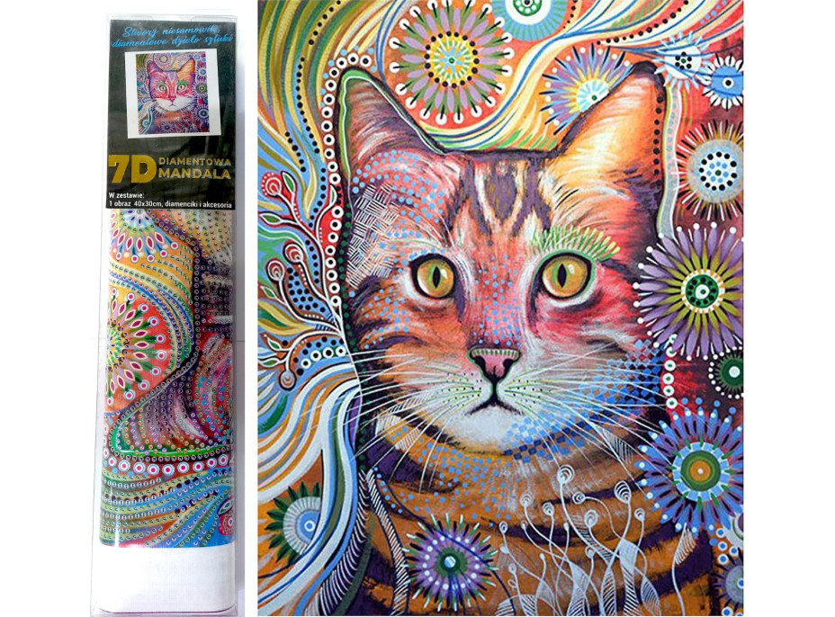 Norimpex Diamantové malování 7D Udivená kočka 30x40 cm
