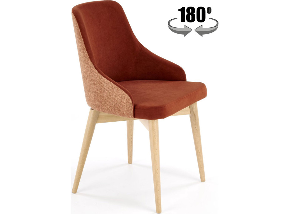 Jídelní otočná židle MALAGA - skořicová