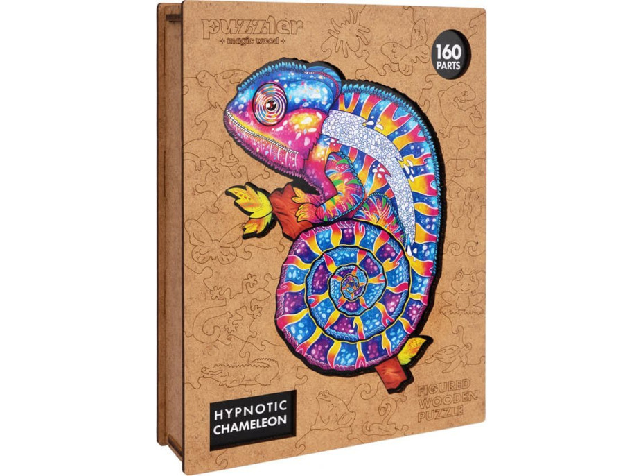 PUZZLER Dřevěné puzzle Hypnotický chameleon 160 dílků
