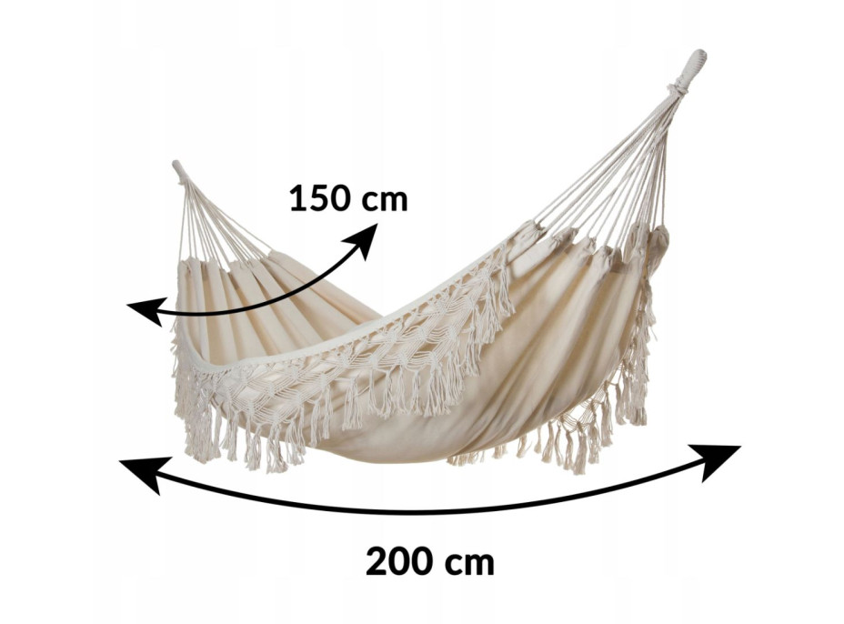 Houpací síť MIDAS 200x150 cm - šedá