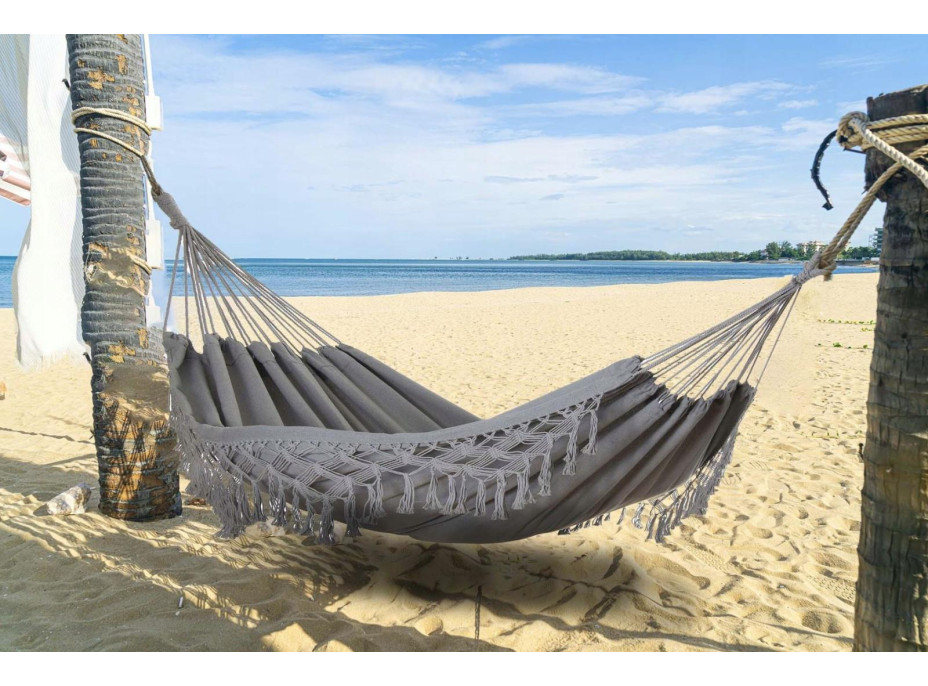 Houpací síť MIDAS 200x150 cm - šedá