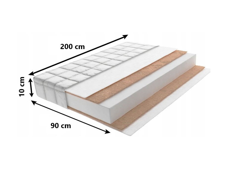 Dětská matrace MAX RELAX COMFORT 200x90x10 cm - kokos/pěna/kokos