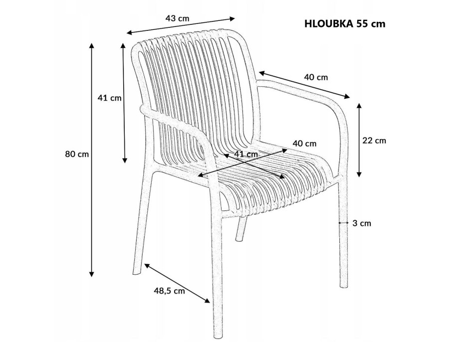 Zahradní plastová židle ANRIC - béžová