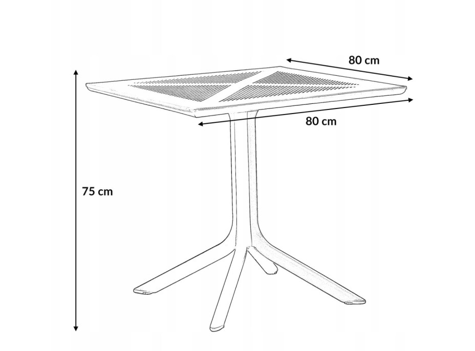 Zahradní stůl TULUM 80x80 cm - antracit