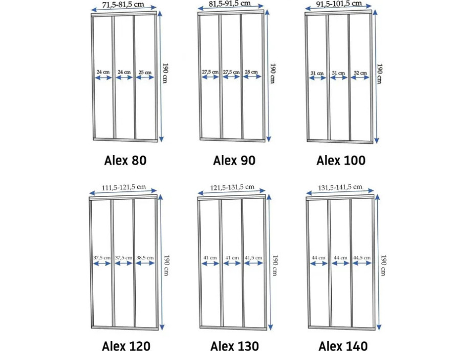 Sprchové dveře Rea ALEX 100 cm - broušené zlaté