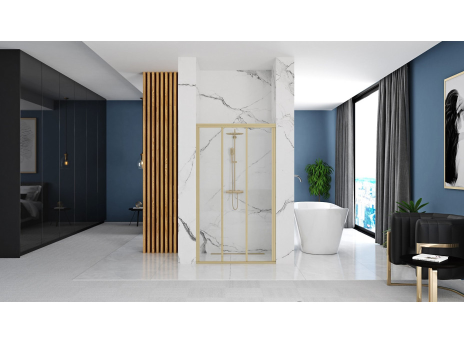 Sprchové dveře Rea ALEX 120 cm - broušené zlaté