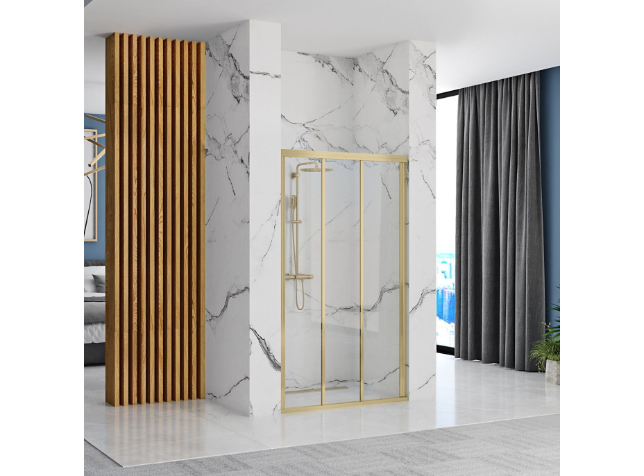 Sprchové dveře Rea ALEX 100 cm - broušené zlaté