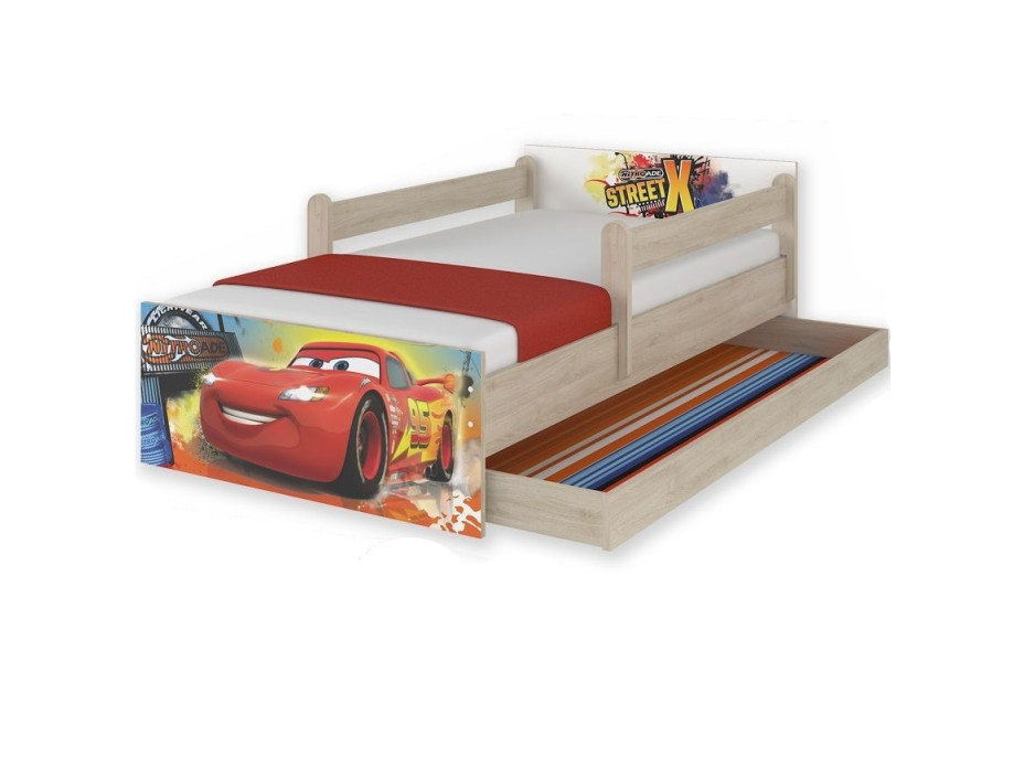 Dětská postel MAX Disney - AUTA 180x90 cm - SE ŠUPLÍKEM