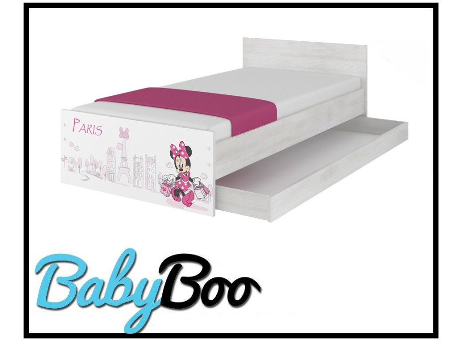 Dětská postel MAX se šuplíkem Disney - MINNIE PARIS 160x80 cm