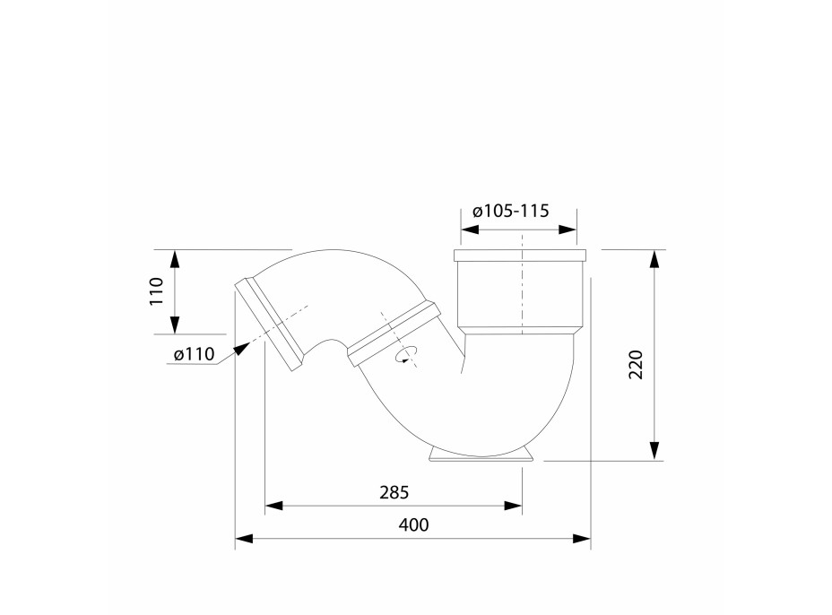 Aqualine Násuvný sifon, DN110mm TU588