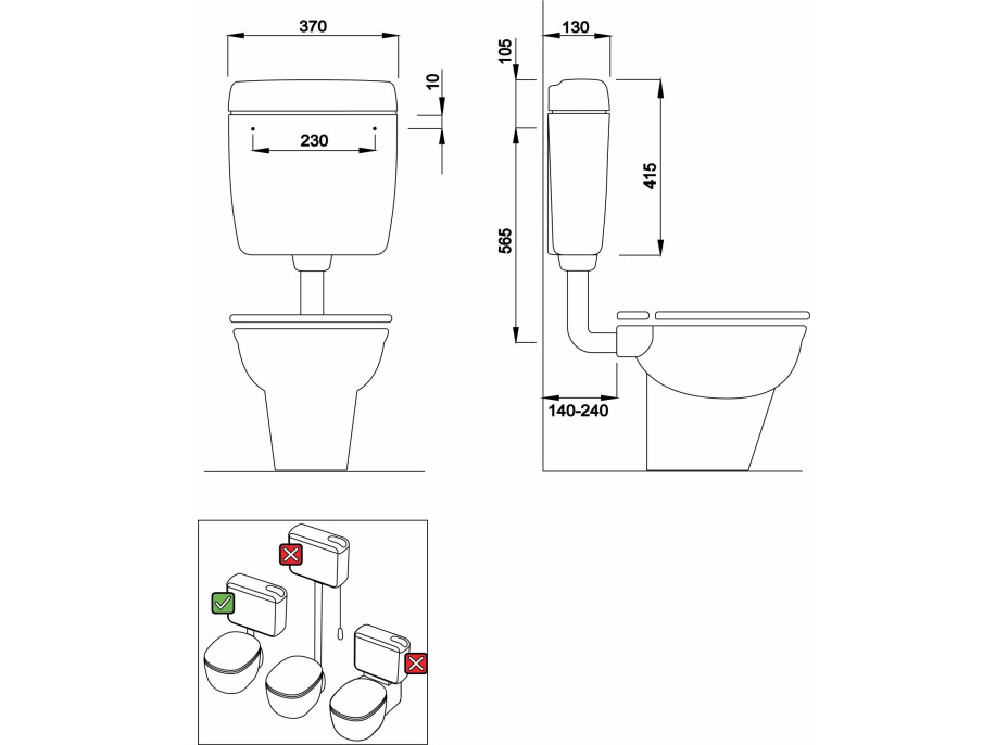 LIV ADRIA WC nádržka Start/Stop 6(4, 5-6) L, bílá 229105