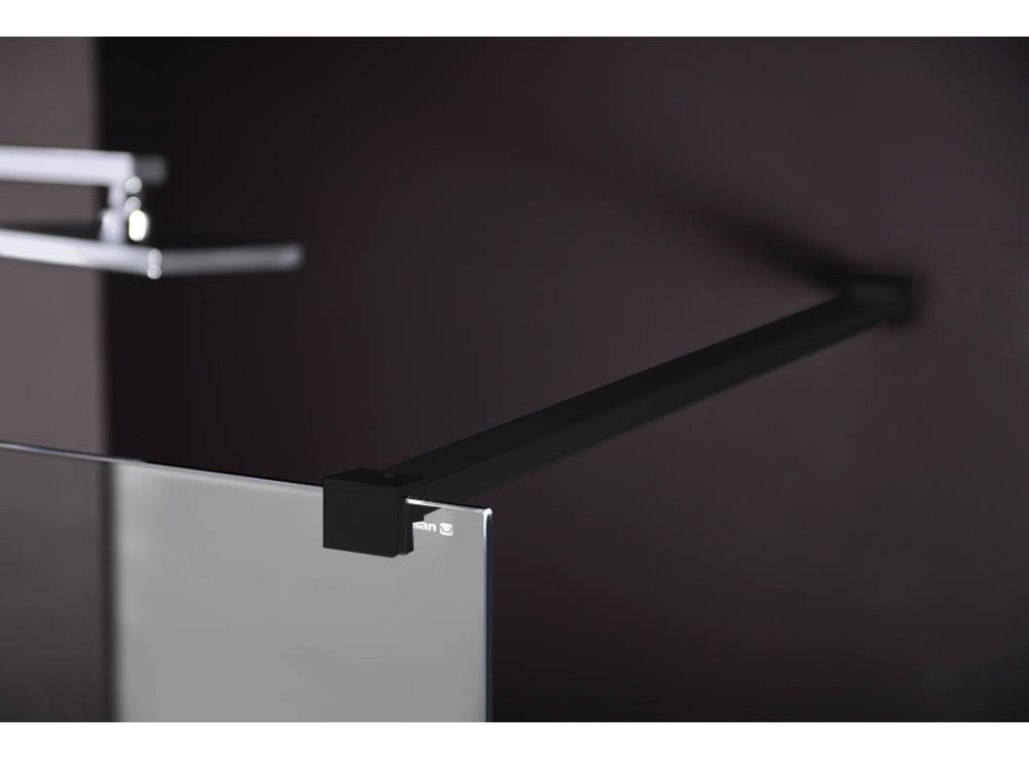 Polysan MODULAR SHOWER BLACK jednodílná zástěna pevná k instalaci na zeď, 900 mm MS1-90B